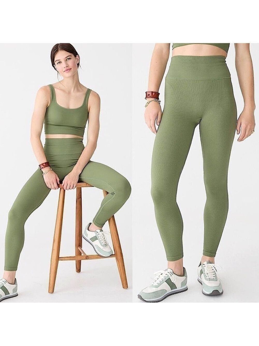 J. Crew High Rise Ribbed Leggings - Picture 1 of 8